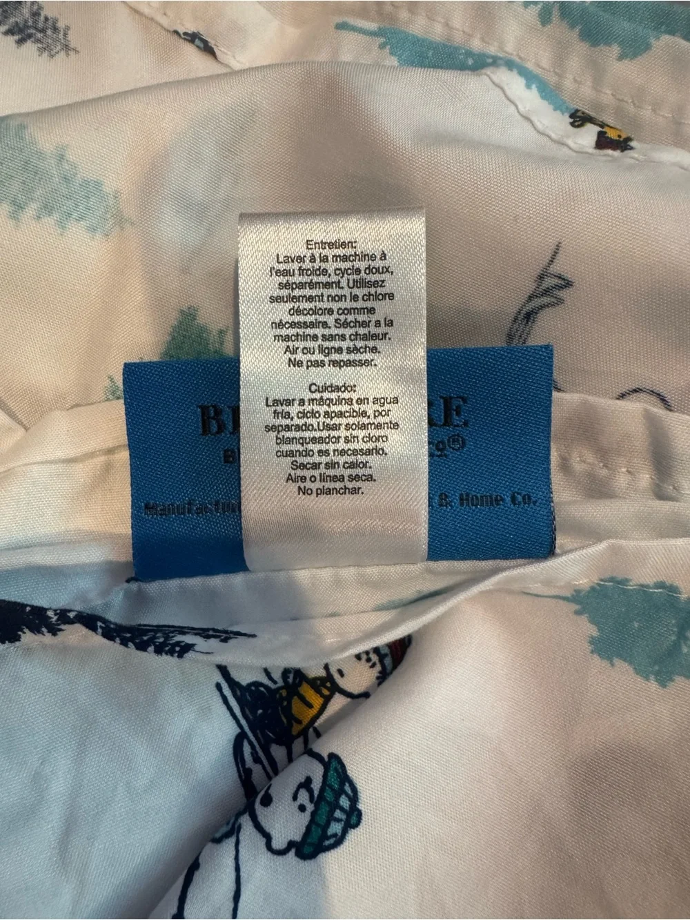 {Berkshire} Blanket Peanuts Snoopy Winter Skiing Full Sheet Set